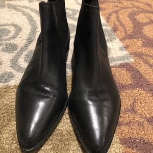 ASOS black pointed toe leather Chelsea boots